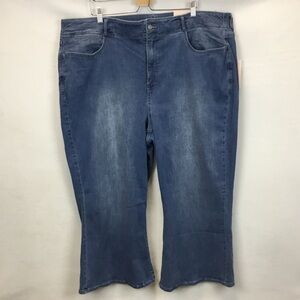 NYDJ HR Major Wide Leg Capri Jeans in Compass Lift Tuck Cool Embrace Size 26WL